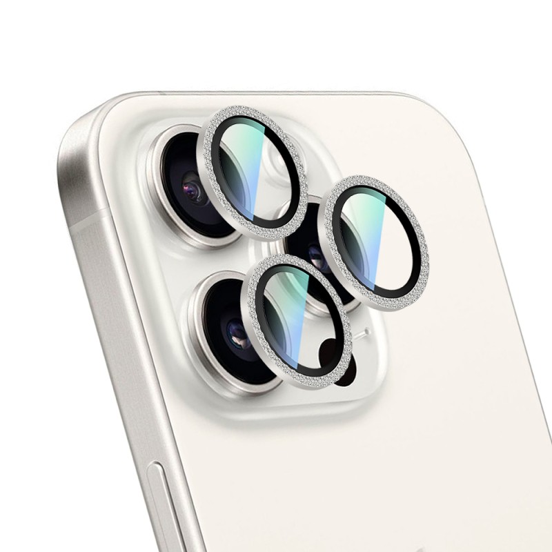 Apple iPhone 16 Pro CaseWorld Alloy Sparkling Diamond Serisi Taşlı Lens Koruyucu - 2