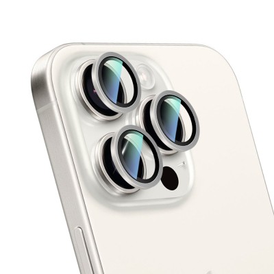 Apple iPhone 16 Pro CaseWorld Alloy Two-Color Series Lens Protector - 17