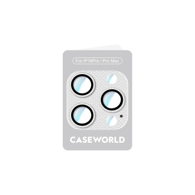 Apple iPhone 16 Pro CaseWorld Carbon Fiber Series Anti Reflective Ultra Clear Full Camera Lens Protector - 11