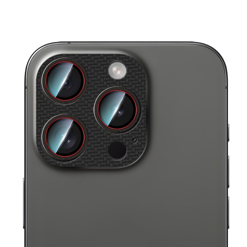 Apple iPhone 16 Pro CaseWorld Karbon Fiber Serisi Anti Reflective Ultra Clear Full Kamera Lens Koruyucu - 6