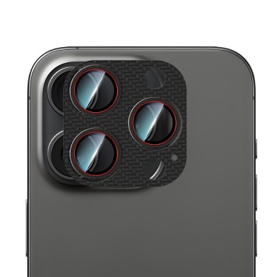 Apple iPhone 16 Pro CaseWorld Karbon Fiber Serisi Anti Reflective Ultra Clear Full Kamera Lens Koruyucu - 7