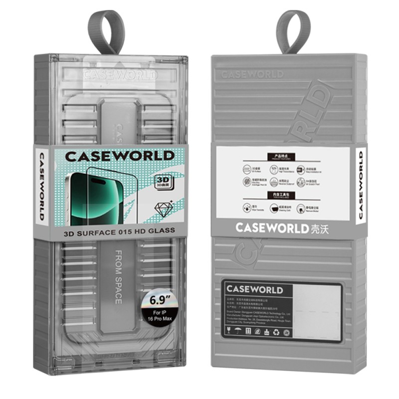 Apple iPhone 16 Pro CaseWorld Ultra-Thin Series TMQ 0.15mm HD 3D Glass Screen Protector + Application Tool - 7