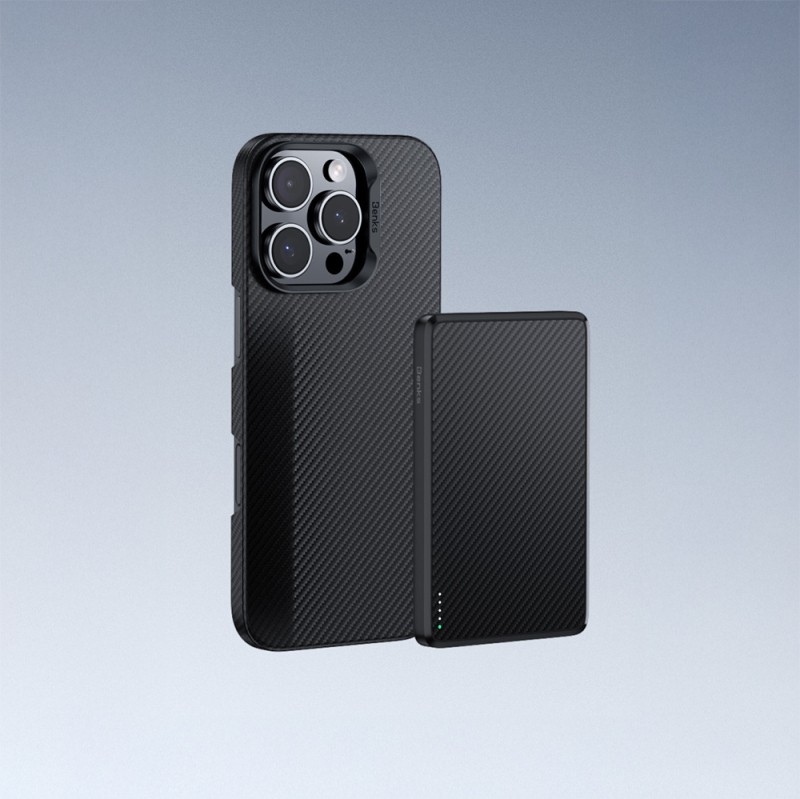 Apple iPhone 16 Pro Kılıf Benks M-safe Şarj Özellikli Metal Kamera Çerçeveli Magnetik ArmorAir 600D Kevlar Karbon Fiber Kapak - 11