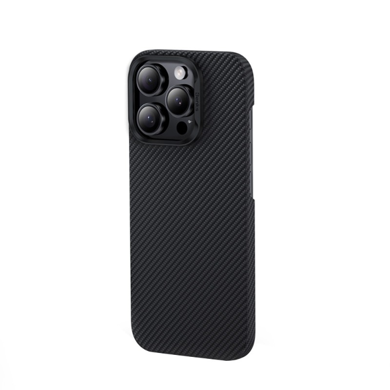 Apple iPhone 16 Pro Kılıf Benks M-safe Şarj Özellikli Metal Kamera Çerçeveli Magnetik ArmorAir 600D Kevlar Karbon Fiber Kapak - 5