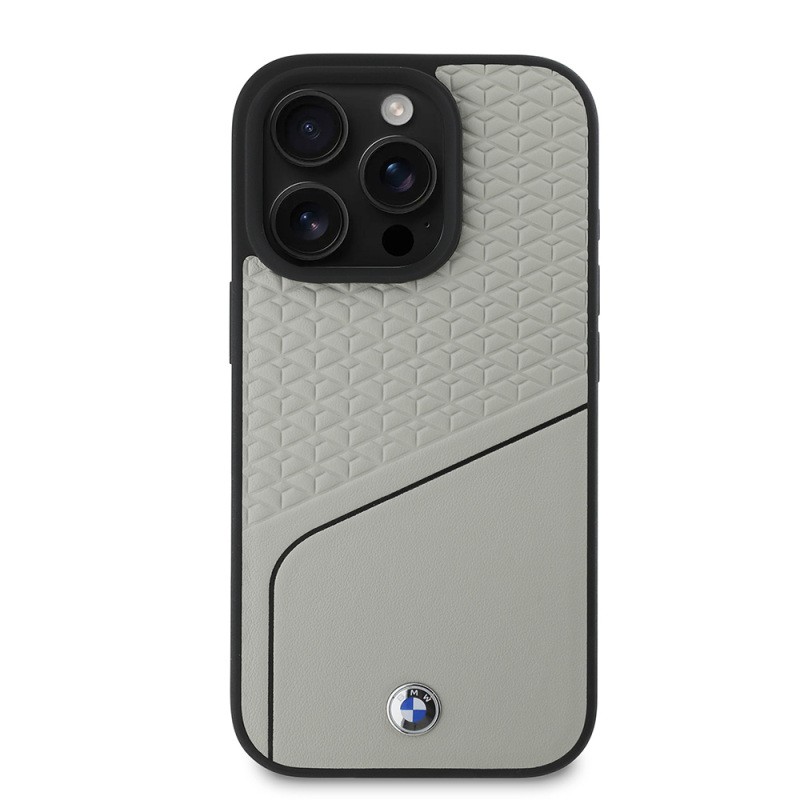 Apple iPhone 16 Pro Kılıf BMW Orjinal Lisanslı M-safe Şarj Özellikli Metal Logolu Dokulu ve Çizgili Deri Kapak - 17