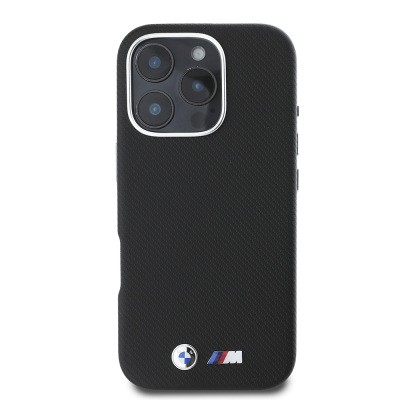 Apple iPhone 16 Pro Kılıf BMW Orjinal Lisanslı Tam Sarılmış Karbon Tasarımlı Metal Logo Suni Deri Kapak - 4