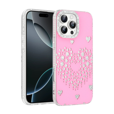 Apple iPhone 16 Pro Kılıf Damla Taşlı Zore Rivas Sert PC Kapak - Zore