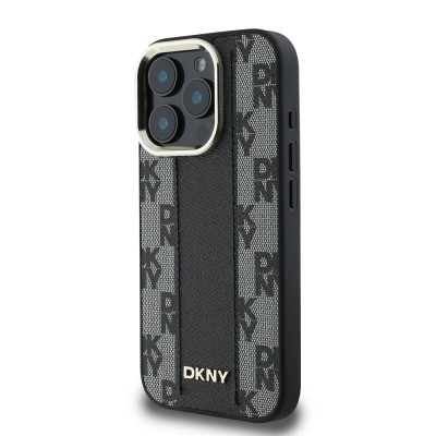 Apple iPhone 16 Pro Kılıf DKNY Orjinal Lisanslı M-safe Şarj Özellikli 3D Yazılı Checkered Pattern Kapak - 11