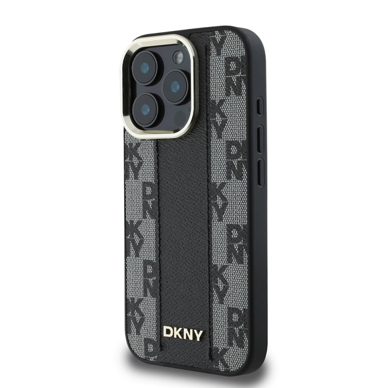 Apple iPhone 16 Pro Kılıf DKNY Orjinal Lisanslı M-safe Şarj Özellikli 3D Yazılı Checkered Pattern Kapak - 11