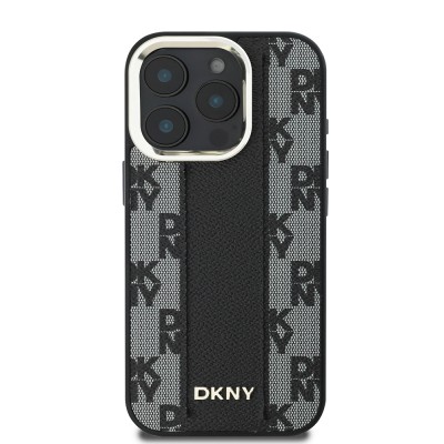 Apple iPhone 16 Pro Kılıf DKNY Orjinal Lisanslı M-safe Şarj Özellikli 3D Yazılı Checkered Pattern Kapak - 12