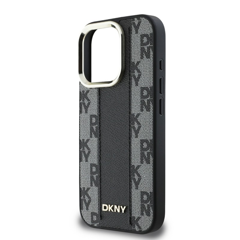 Apple iPhone 16 Pro Kılıf DKNY Orjinal Lisanslı M-safe Şarj Özellikli 3D Yazılı Checkered Pattern Kapak - 15