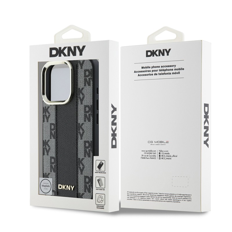 Apple iPhone 16 Pro Kılıf DKNY Orjinal Lisanslı M-safe Şarj Özellikli 3D Yazılı Checkered Pattern Kapak - 17