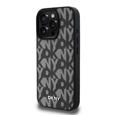 Apple iPhone 16 Pro Kılıf DKNY Orjinal Lisanslı M-safe Şarj Özellikli 3D Yazılı Grid Pattern Kapak - 11