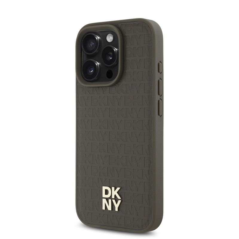 Apple iPhone 16 Pro Kılıf DKNY Orjinal Lisanslı M-safe Şarj Özellikli 3D Yazılı Repeat Pattern Kapak - 4
