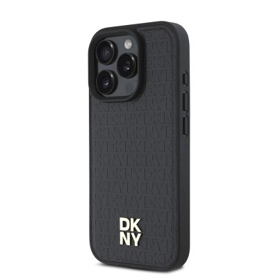 Apple iPhone 16 Pro Kılıf DKNY Orjinal Lisanslı M-safe Şarj Özellikli 3D Yazılı Repeat Pattern Kapak - 11