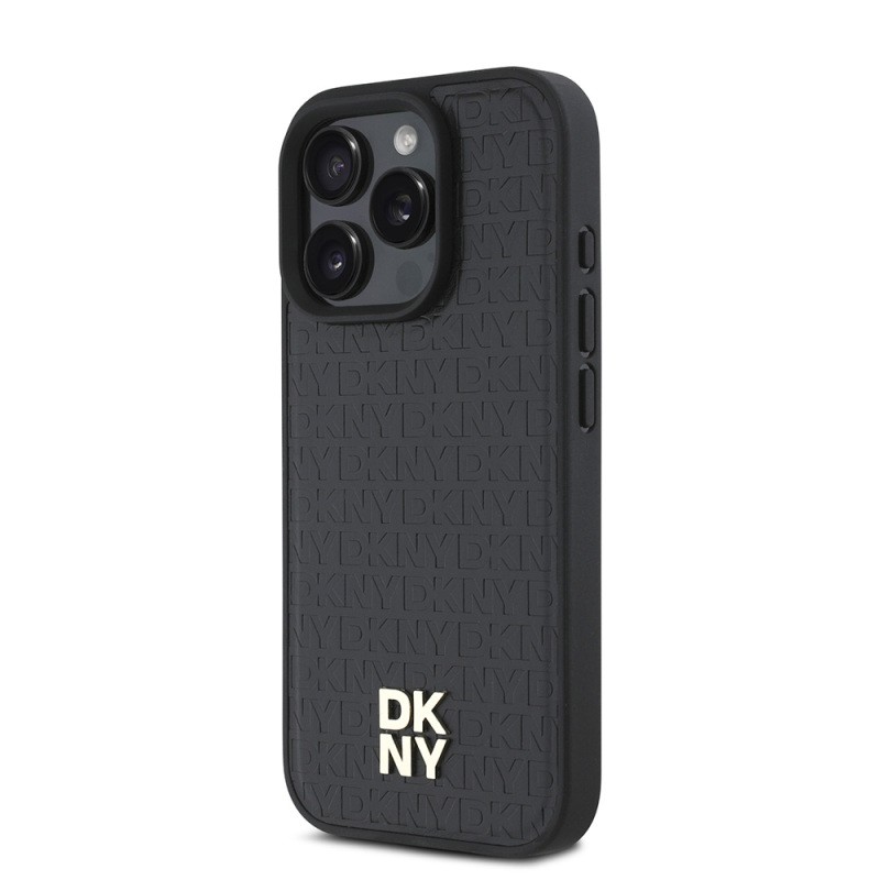 Apple iPhone 16 Pro Kılıf DKNY Orjinal Lisanslı M-safe Şarj Özellikli 3D Yazılı Repeat Pattern Kapak - 11