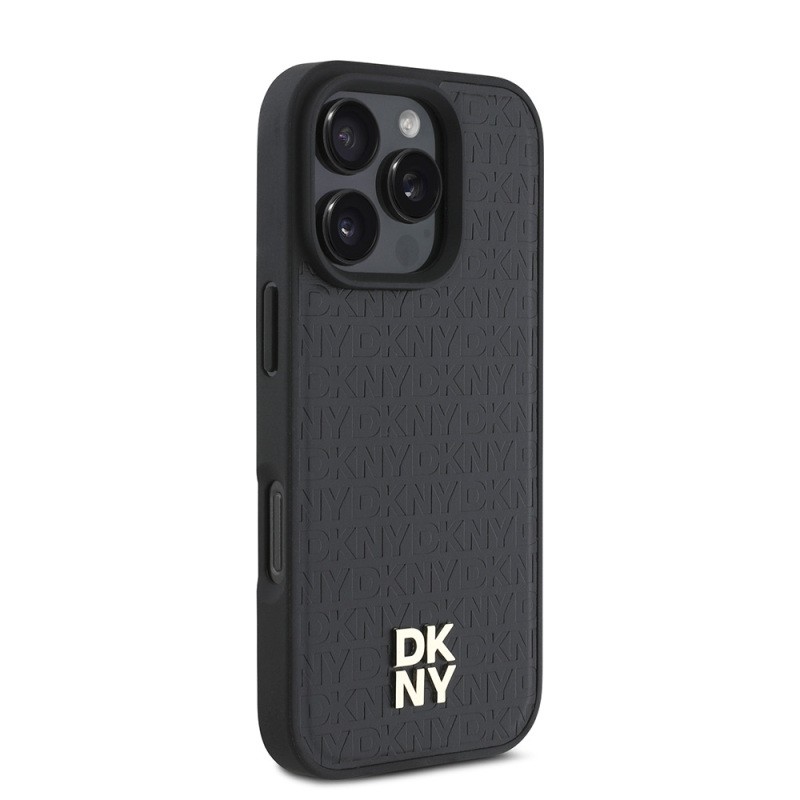 Apple iPhone 16 Pro Kılıf DKNY Orjinal Lisanslı M-safe Şarj Özellikli 3D Yazılı Repeat Pattern Kapak - 13