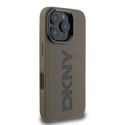 Apple iPhone 16 Pro Kılıf DKNY Orjinal Lisanslı M-safe Şarj Özellikli PU Deri Plain Kapak - 13