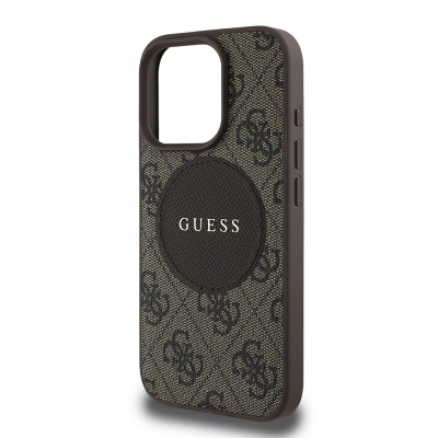 Apple iPhone 16 Pro Kılıf Guess Orjinal Lisanslı M-safe Şarj Özellikli Yazı Logolu Circle Classic Kapak - 14