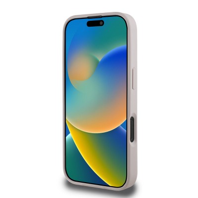 Apple iPhone 16 Pro Kılıf Guess Orjinal Lisanslı M-safe Şarj Özellikli Yazı Logolu Circle Classic Kapak - 24