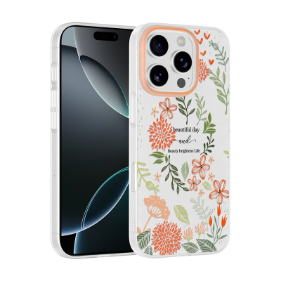 Apple iPhone 16 Pro Kılıf Kamera Korumalı Desenli Zore Klip Kapak - Zore