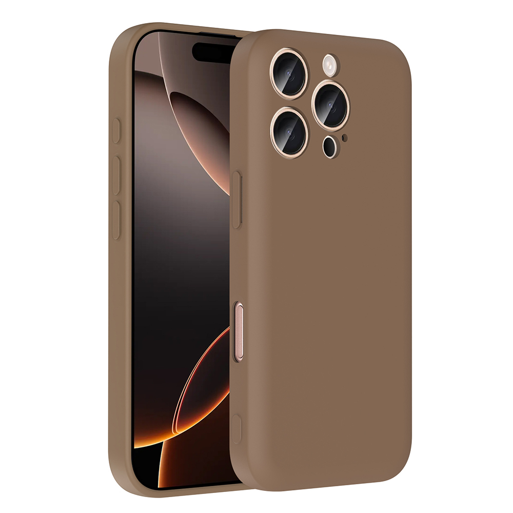 iPhone 16 Pro Kılıf Kamera Korumalı Kartlık Hazneli NXXA Vitra Kapak - Kahverengi