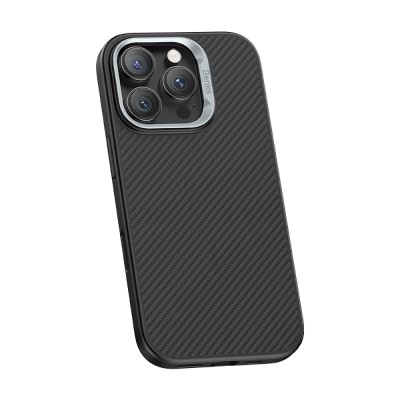 Apple iPhone 16 Pro Kılıf Karbon Fiber M-safe Şarj Özellikli Kamerra Kontrol Butonlu Benks Hybrid ArmorPro 600D Kevlar Kapak - 4