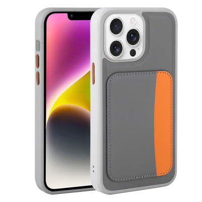 Apple iPhone 16 Pro Kılıf Kartlıklı Zore X-Kart Silikon Kapak - Zore