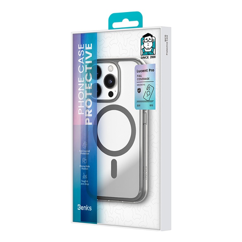 Apple iPhone 16 Pro Kılıf M-safe Şarj Özellikli Airbagli Şeffaf Benks LucentPro Serisi Kapak - 7