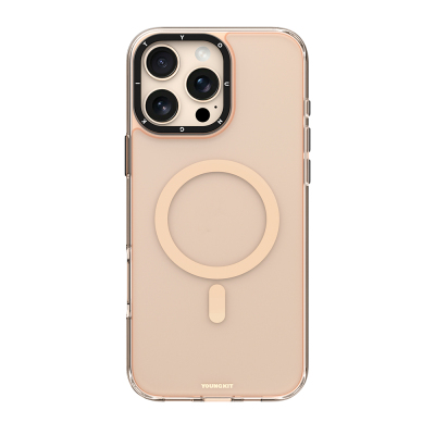 Apple iPhone 16 Pro Kılıf M-safe Şarj Özellikli Cam Arka Yüzey TPU Youngkit Gemstone Clear Serisi Kapak - Youngkit