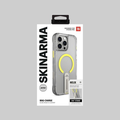 Apple iPhone 16 Pro Kılıf M-safe Şarj Özellikli 360 Derece Dönebilen Standlı Skinarma Helix Kapak - 18