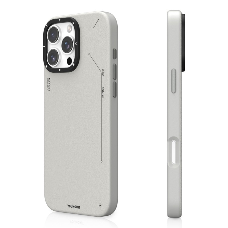 Apple iPhone 16 Pro Kılıf M-safe Şarj Özellikli Basit Mat Deri Desenli Youngkit Tech Fashion Serisi Kapak - 3