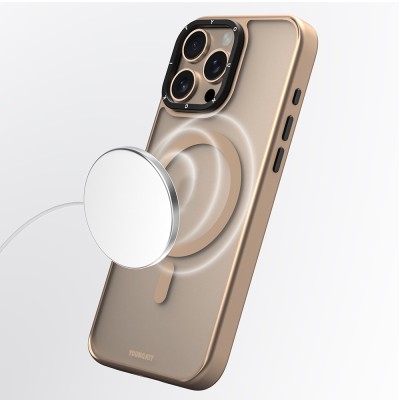 Apple iPhone 16 Pro Kılıf M-safe Şarj Özellikli Cam Arka Yüzey TPU Youngkit Gemstone Serisi Kapak - 15