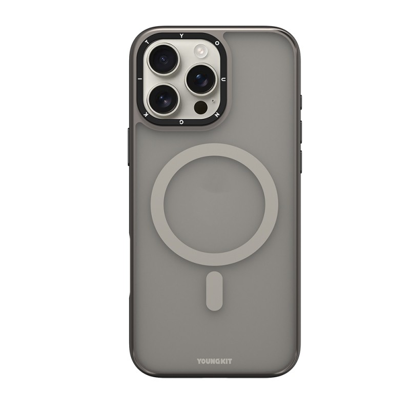 Apple iPhone 16 Pro Kılıf M-safe Şarj Özellikli Cam Arka Yüzey TPU Youngkit Gemstone Serisi Kapak - 4