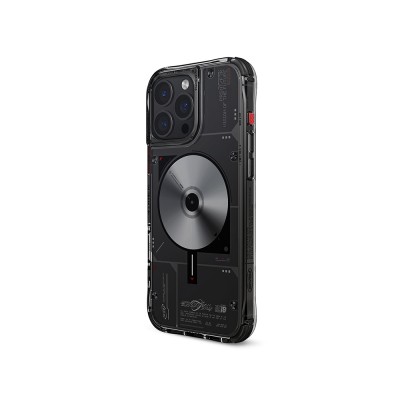 Apple iPhone 16 Pro Kılıf M-safe Şarj Özellikli Disk Desenli Airbag Tasarımlı Skinarma Nova Kapak - 13