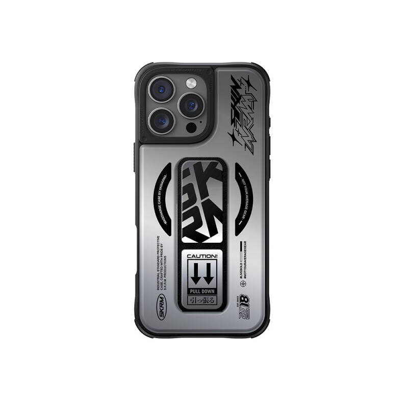 Apple iPhone 16 Pro Kılıf M-safe Şarj Özellikli Holografik Tasarımlı Standlı Deri Görünümlü Skinarma Kira Kobai Kapak - 2