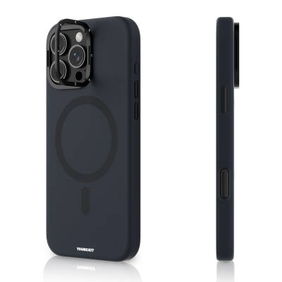 Apple iPhone 16 Pro Kılıf M-safe Şarj Özellikli Kamera Standlı Youngkit Bitty Cream Kapak - Youngkit