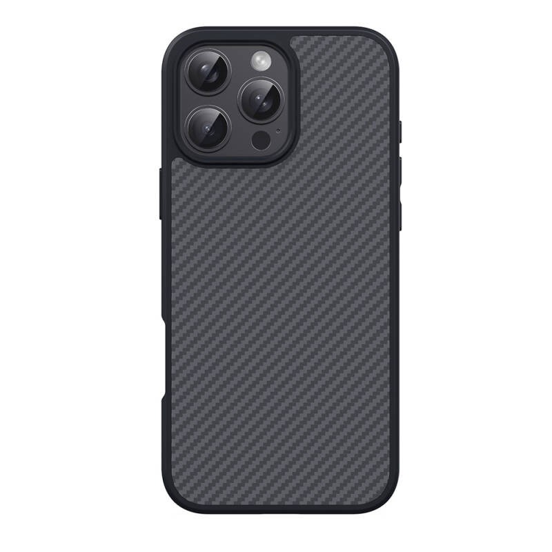 Apple iPhone 16 Pro Kılıf M-safe Şarj Özellikli Karbon Fiber Tasarımlı Zore Elnino Kapak - 3