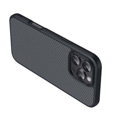 Apple iPhone 16 Pro Kılıf M-safe Şarj Özellikli Karbon Fiber Tasarımlı Zore Elnino Kapak - 7