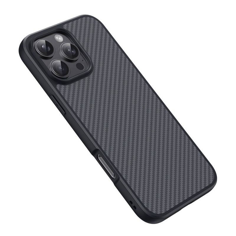 Apple iPhone 16 Pro Kılıf M-safe Şarj Özellikli Karbon Fiber Tasarımlı Zore Elnino Kapak - 10