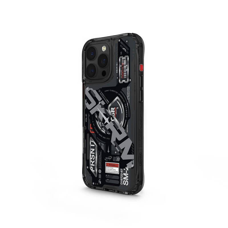 Apple iPhone 16 Pro Kılıf M-safe Şarj Özellikli Katmanlı Makine Temalı SkinArma Ekho Kapak - 5