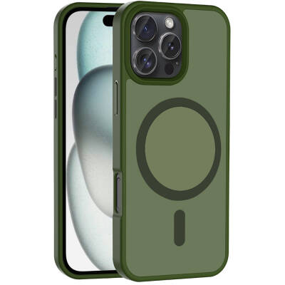 Apple iPhone 16 Pro Kılıf M-safe Şarj Özellikli Mat Arka Yüzey Zore Sio Kapak - Zore