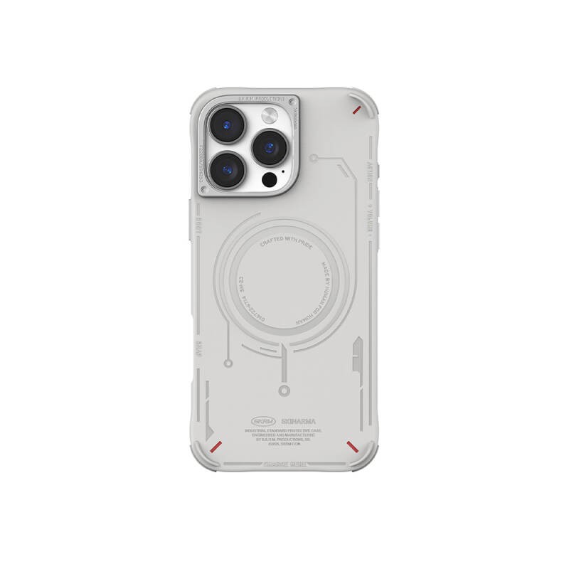 Apple iPhone 16 Pro Kılıf M-safe Şarj Özellikli Metal Kamera Çerçeveli Skinarma Mecha Serisi Kapak - 3