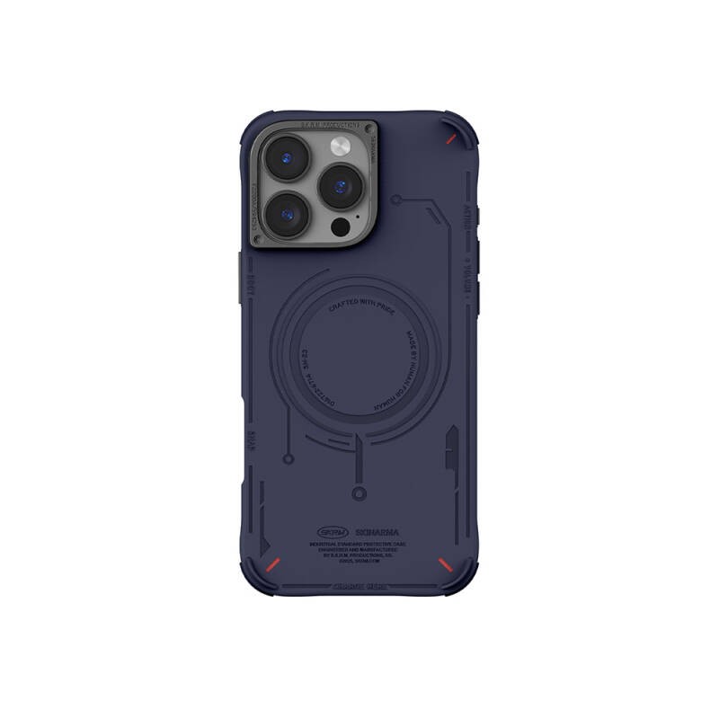 Apple iPhone 16 Pro Kılıf M-safe Şarj Özellikli Metal Kamera Çerçeveli Skinarma Mecha Serisi Kapak - 4