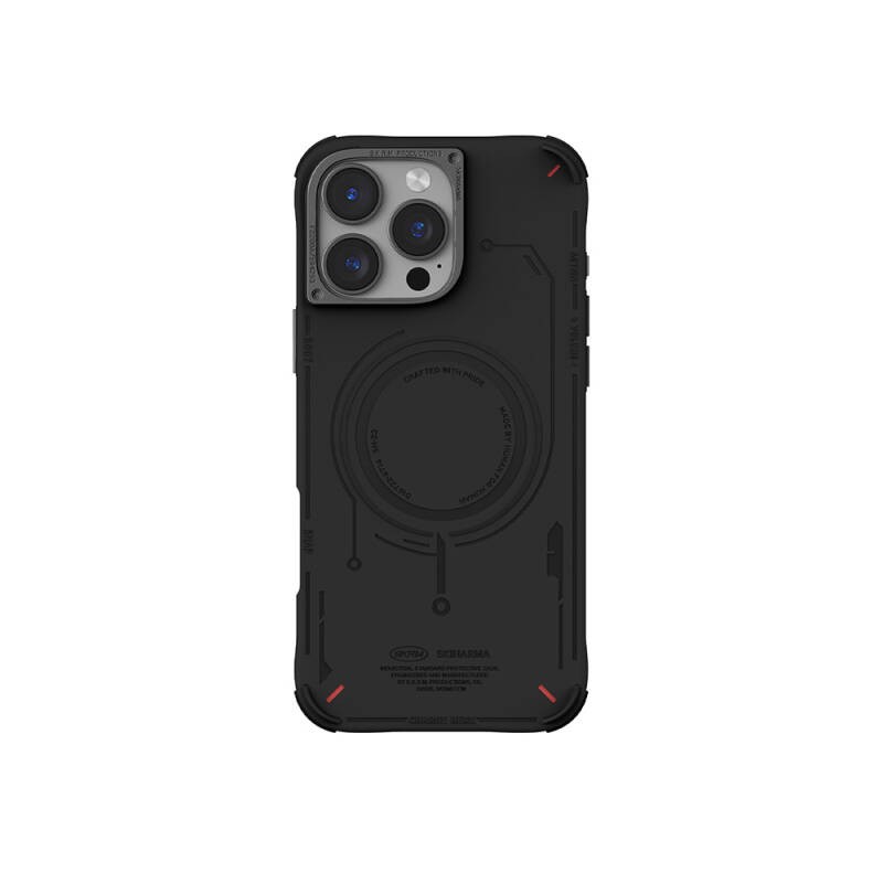 Apple iPhone 16 Pro Kılıf M-safe Şarj Özellikli Metal Kamera Çerçeveli Skinarma Mecha Serisi Kapak - 5