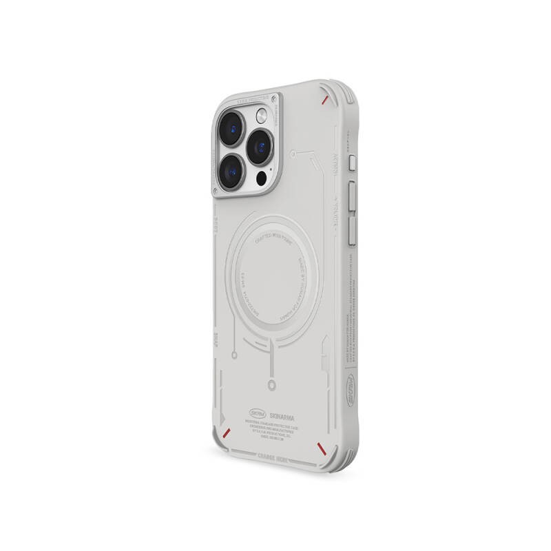 Apple iPhone 16 Pro Kılıf M-safe Şarj Özellikli Metal Kamera Çerçeveli Skinarma Mecha Serisi Kapak - 10