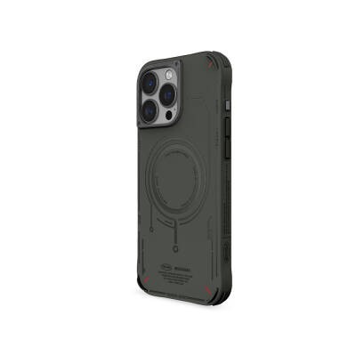 Apple iPhone 16 Pro Kılıf M-safe Şarj Özellikli Metal Kamera Çerçeveli Skinarma Mecha Serisi Kapak - 13
