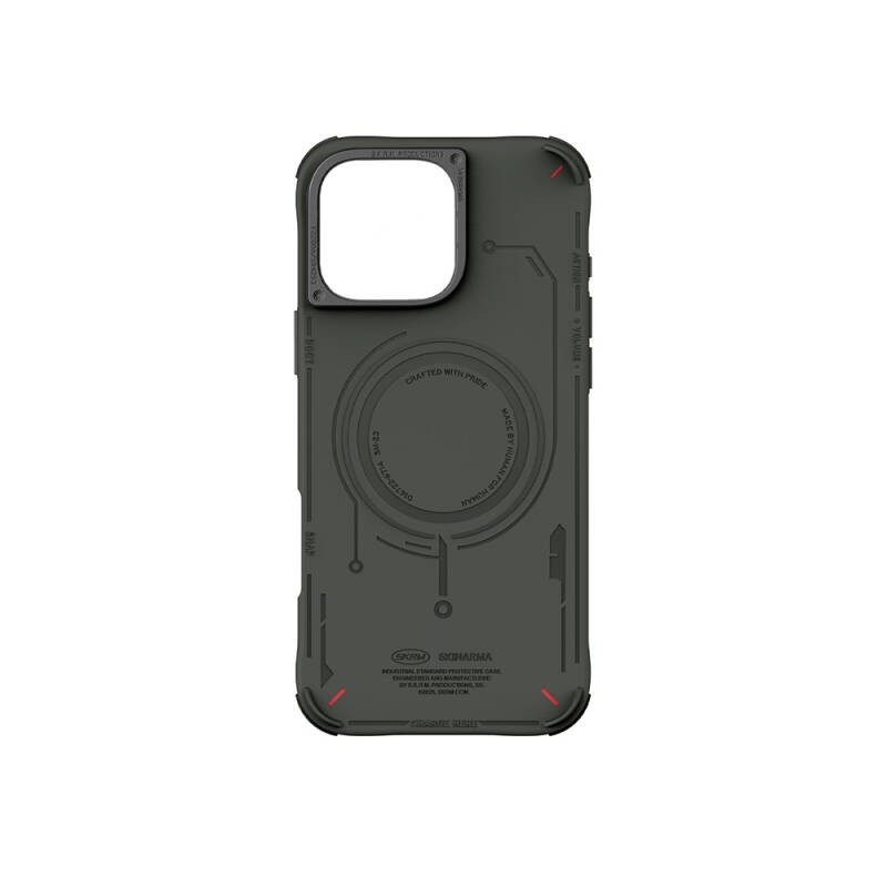 Apple iPhone 16 Pro Kılıf M-safe Şarj Özellikli Metal Kamera Çerçeveli Skinarma Mecha Serisi Kapak - 14
