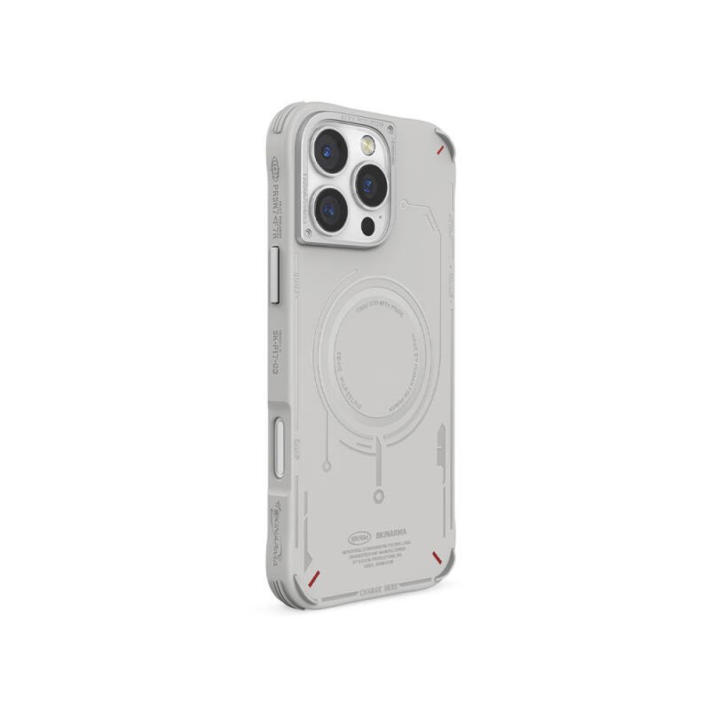 Apple iPhone 16 Pro Kılıf M-safe Şarj Özellikli Metal Kamera Çerçeveli Skinarma Mecha Serisi Kapak - 15