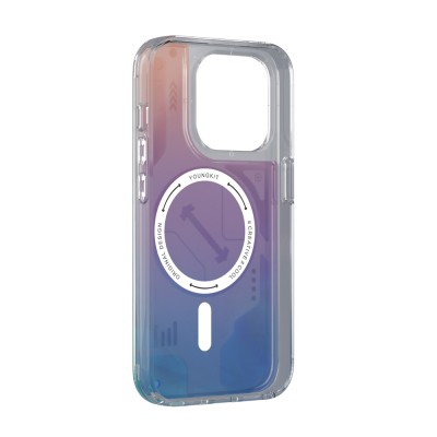 Apple iPhone 16 Pro Kılıf M-safe Şarj Özellikli Parlak Kumlu Sıvılı Tasarımlı Galaxy Fantasy Serisi Kapak - 15